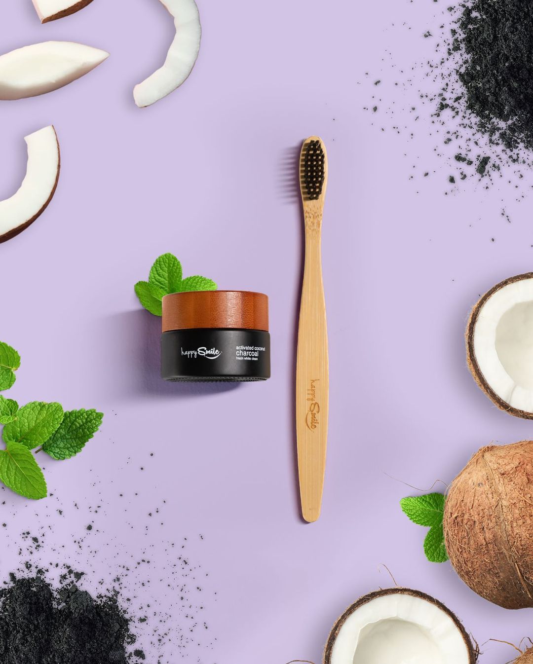 HappySmile Активен Јаглен + ГРАТИС БИОРАЗГРАДЛИВА ЧЕТКА